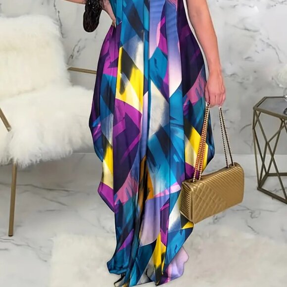 Women's Plus Size Tropical Beach Summer Trendy Vacation Holiday Maxi Dress 22W - Picture 3 of 6